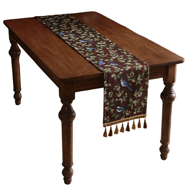 Luxury Vintage Table Runners Long Embroidered Jacquard Table Runner