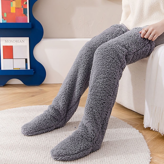  Thicker Warm Fuzzy Socks-Gifts for Women-Fluffy Athletic Plush Slipper Grip Socks Yoga Pilates Soft Warm Cozy Socks