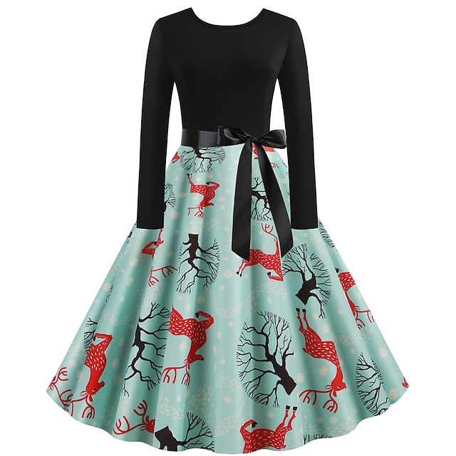  Weihnachtsmann Weihnachtskleid Ausgefallenes Weihnachtskleid Damen Weihnachten 1950er Erwachsene Weihnachten Neujahr Heiligabend Weihnachten Party Silvester Kleid