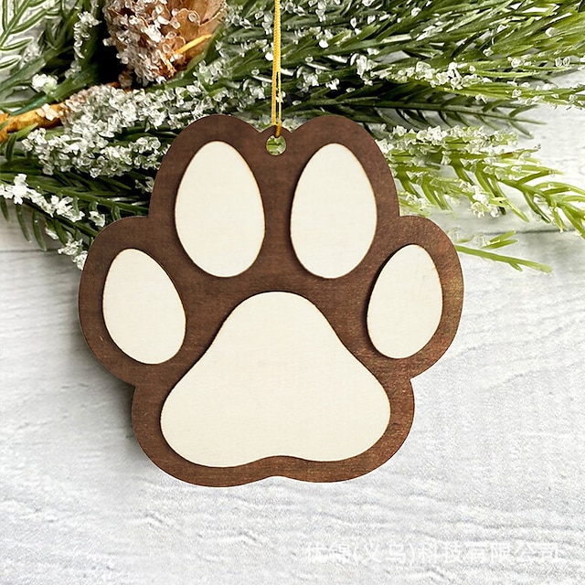  1 szt., świąteczna zawieszka na choinkę z łapką psa - dodaj odrobinę świątecznej radości do wystroju swojego domu