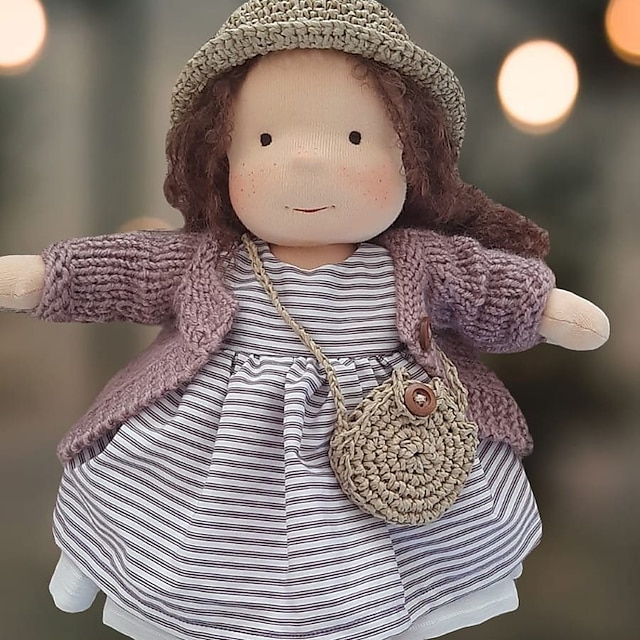  muñeca waldorfdoll muñeca hecha a mano falda vestir muñeca diy muñeca regalo