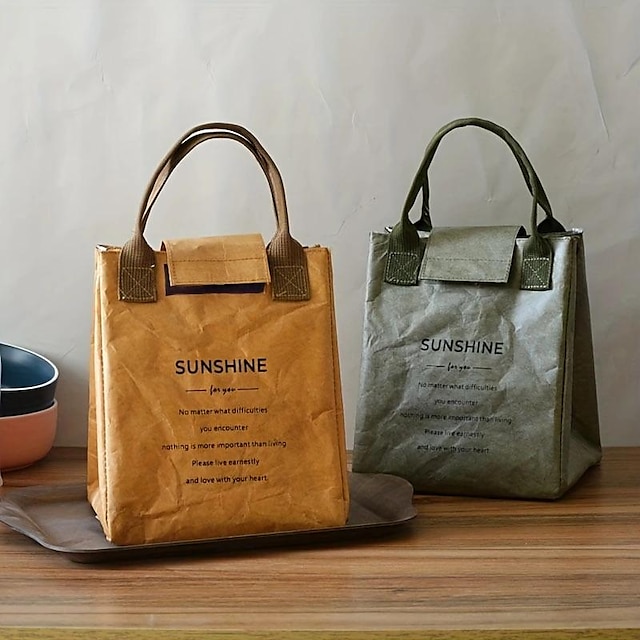  Papier-Bento-Tasche, wasser- und ölbeständige Isoliertasche, Lunchbox-Tasche, Handtasche, Büroarbeiter-Lunchbox-Tasche