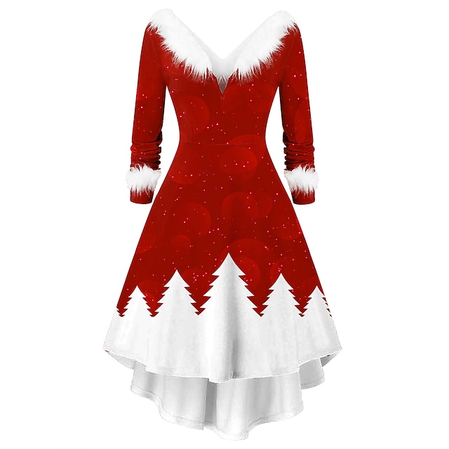  Mos Craciun Rochie de Crăciun Pentru femei Crăciun An Nou Ajunul Craciunului 1950 Crăciun Adulți Petrecere Crăciun Revelion Rochie
