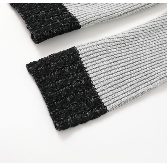 Men's Gradient Color Block Fuzzy Knit Pullover