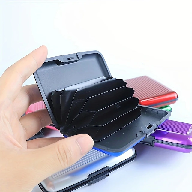Aluminum Bank Card Holder Blocking Hard Case Wallet Solid Credit Card ...