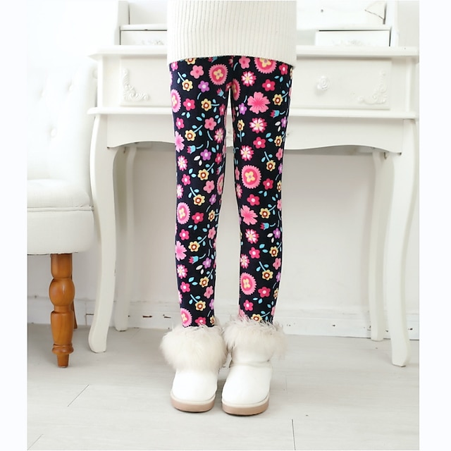  Kids Girls' Leggings Graphic Adorable School 7-13 Years Spring Leopard Print sunflower Colorful dots