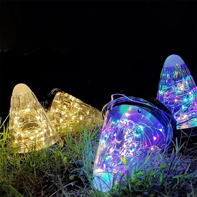  ソーラー中庭ライト LED ライトストリング円錐形屋外防水バルコニー庭の装飾風景ライトハンギングライトツリーライト 1 ピース