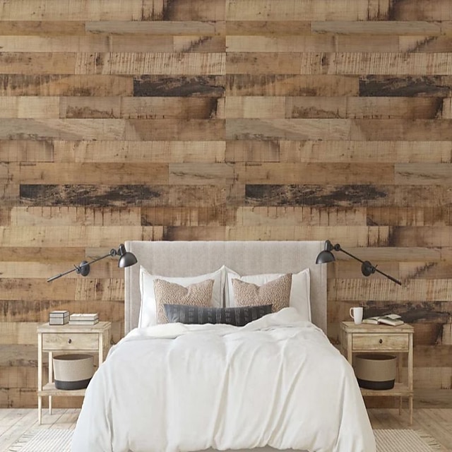 Cool Wallpapers 3D Wood Brown Wallpaper Wall Mural Wall Covering ...