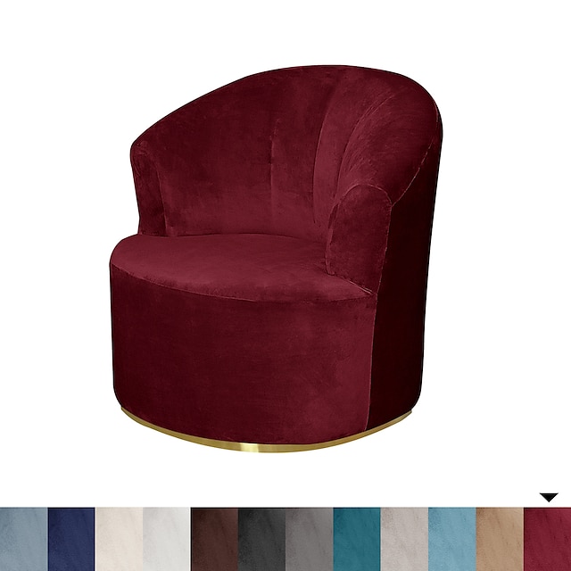  housse de chaise pivotante en velours extensible housse de chaise décontractée accent style moderne housse de chaise à bras rond protecteur de meubles épaissir le tissu spandex lavable