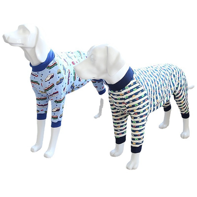  Petstyle Plaid-Pyjama aus warmer Baumwolle für große Hunde, vierbeinige Kleidung, goldenes Fell und bequem für Hunde