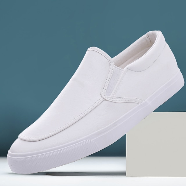 Bărbați Adidași Mocasini & Balerini Retro Pantofi albi Plimbare Casual Zilnic Piele Comfortabil Cizme / Cizme la Gleznă Loafer Negru Alb Galben Primăvară Toamnă