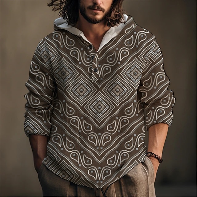 Chemise à Capuche Homme En Lin - Pull Manches Longues Décontracté Et Respirant, Plusieurs Coloris