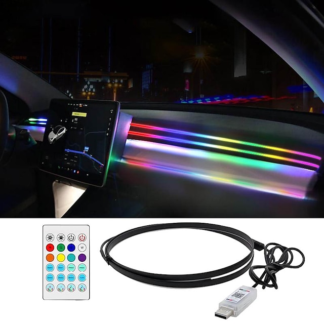  StarFire Rainbow Symphony Car Ambient Lighting Kit RGB LED Strip Light Fiber Optic Interior Atmosphere Lamp APP Remote Control