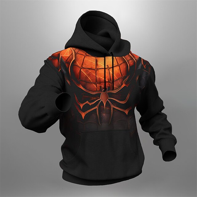 Men's Graphic Spider Hoodie Hoodies Sweatshirt Fashion Daily Long ...