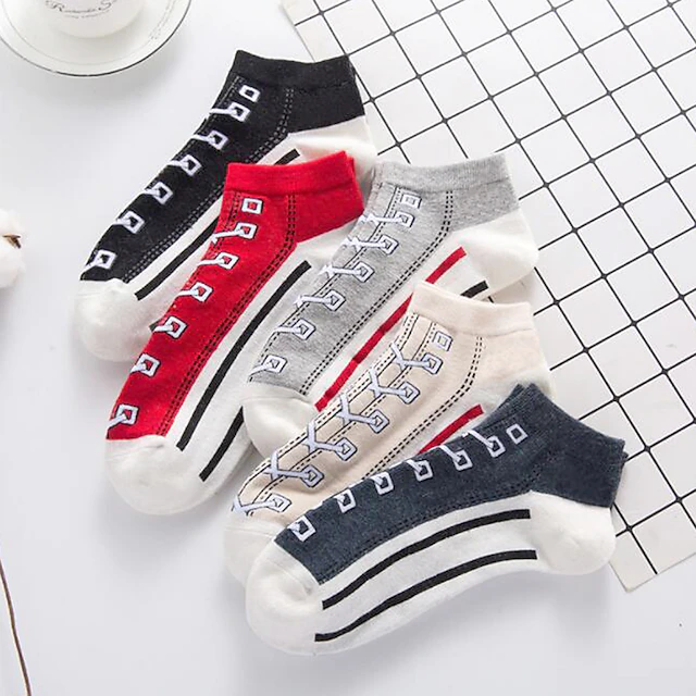 5 PairsWomen's Ankle Socks Low Cut Socks Work Daily Holiday Multi Color Sporty Casual Formal Casual Socks 7