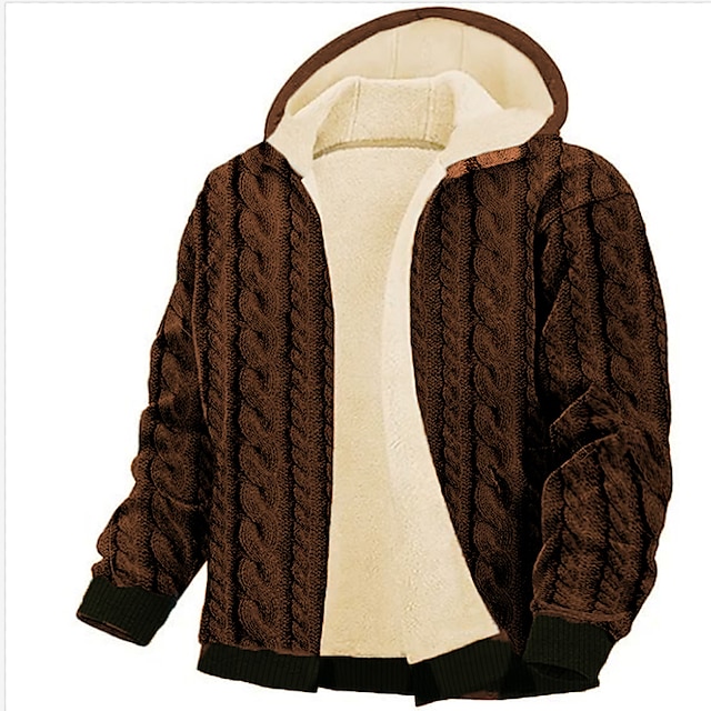 Men's Cardigan Sweater Chunky Cardigan Cropped Sweater Cable Knit ...