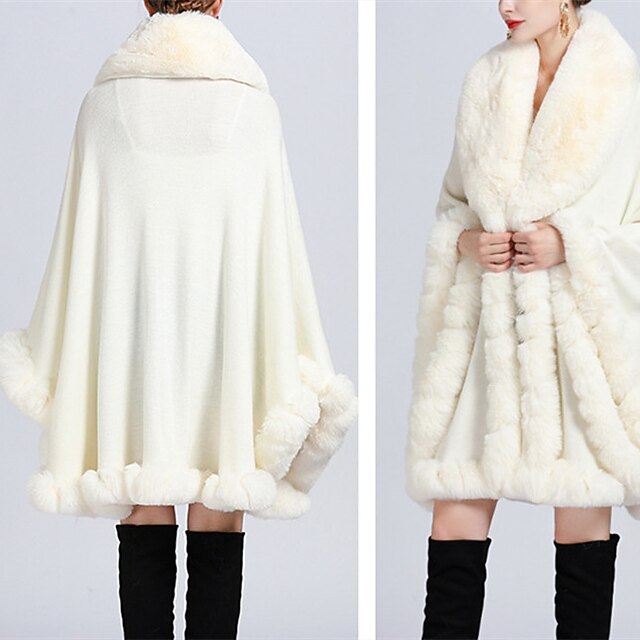 Women's Wrap Pure Keep Warm Long Sleeve Faux Fur Wedding Wraps With Pure Color For Party Evening Fall & Winter main image 1