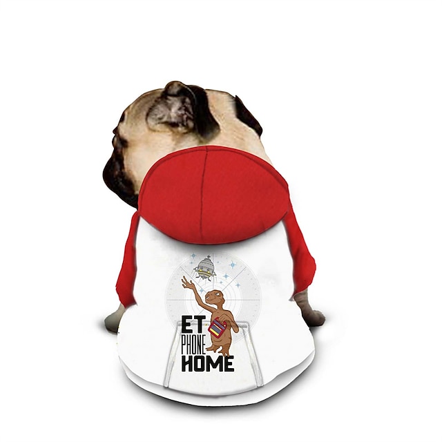  Psy Koty Bluza z kapturem Pet Pouch Graficzny Kreskówki Moda Codzienny Na zewnątrz Codzienne Zima Ubrania dla psów Ubrania dla szczeniąt Stroje dla psów Oddychający Czerwony Kostium dla dziewczynki i