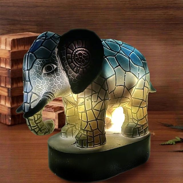 Animal Table Lamp Series, Stained Resin Table Lamp Night Light, Stained ...