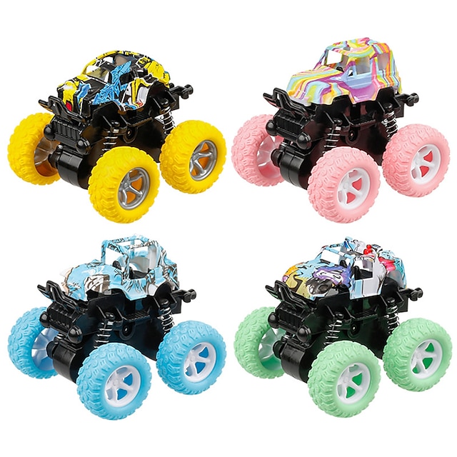  4 stk lnertialt terrængående køretøjslegetøj super resistent klatrebilmodel babybil børn firehjulstrukket drengelegetøjsbil