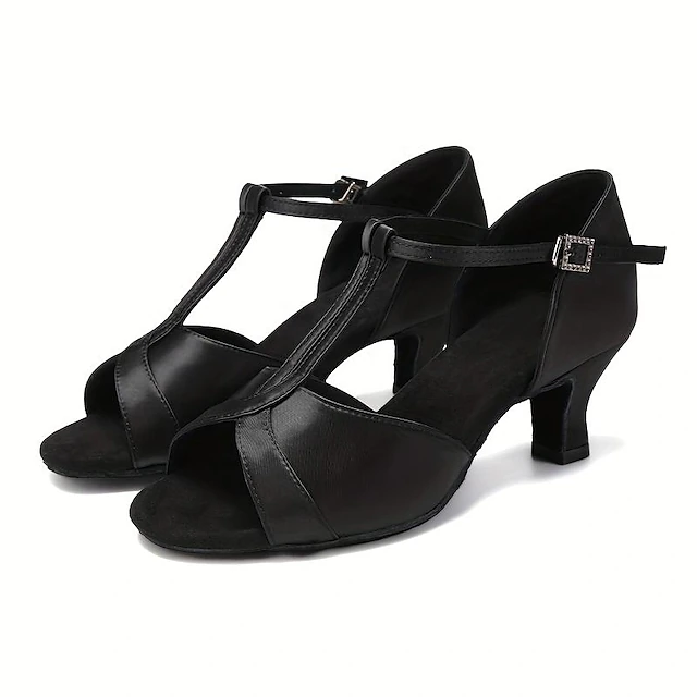 Women's Latin Shoes Prom Professional Rumba Suede Shoes Heel Solid Color High Heel Peep Toe Zipper Adults' Black Brown 14