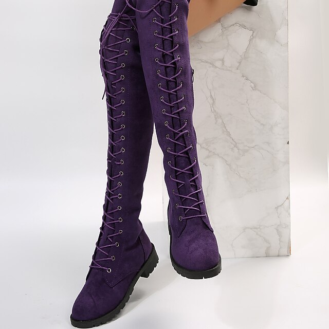 Women's Unisex Boots Lace Up Boots Outdoor Daily Over The Knee Boots