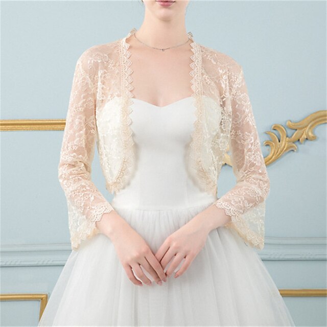 Shawls Women's Wrap Bridal's Wraps Elegant Romantic Sleeveless Tulle Wedding Wraps With Faux Pearl