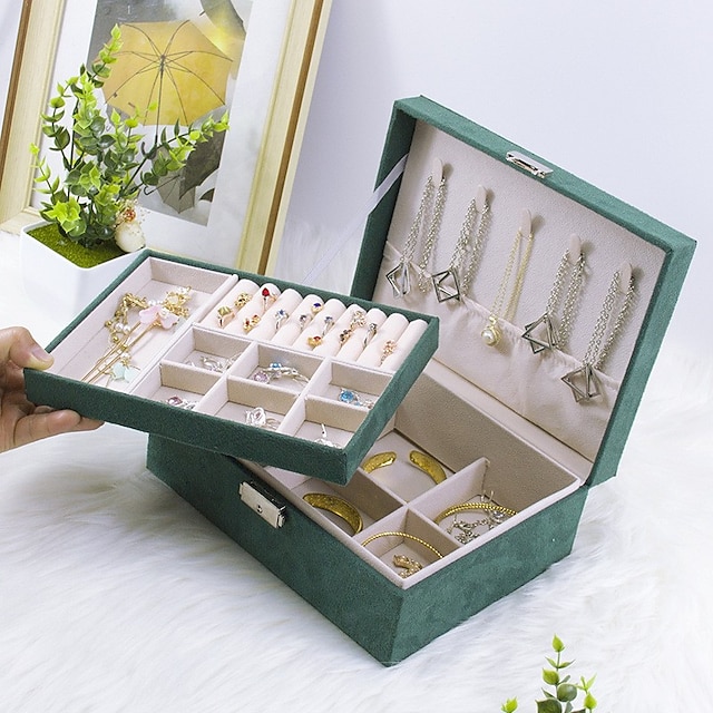  1 pc Boîte à bijoux Multifonctionnel Voyage Durable PU (Polyuréthane) Pour Femme Décontracté Portable