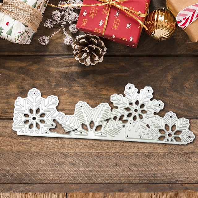  1 pieza de troqueles de corte de metal de copo de nieve de Navidad para hacer tarjetas, decoración de feliz año nuevo, plantillas en relieve, troqueles, suministros para álbum de recortes diy