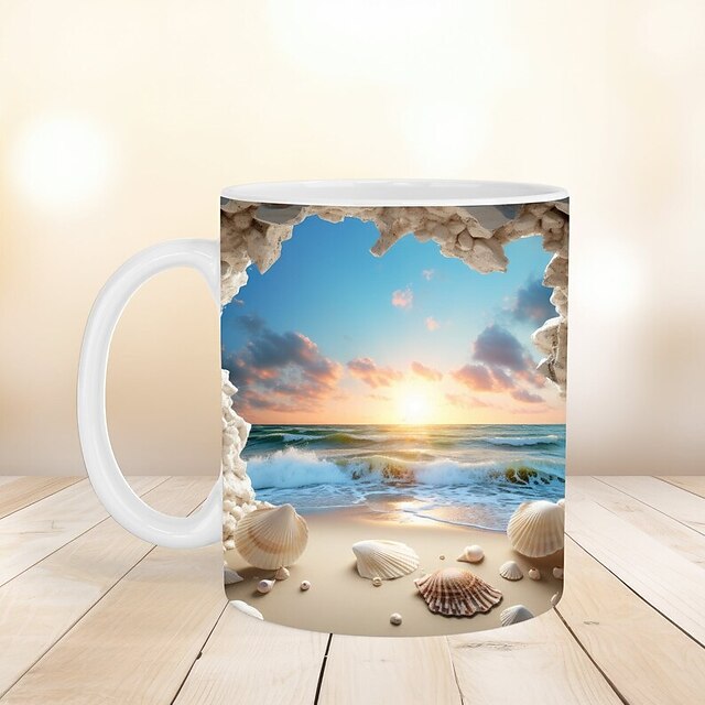 Beach Ocean Mug 11oz, 3D Mug, Beach Coffee Mugs, Beach Themed Coffee ...