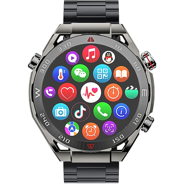  iMosi V600 Smart Watch 1.43 inch Smartur 4G Pulsmåler Vækkeur Kalender Kompatibel med Smartphone Herre GPS Handsfree opkald Vandtæt IP 67 44 mm urkasse