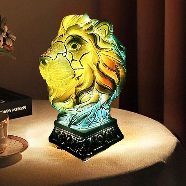 Animal Table Lamp Series, Stained Resin Table Lamp Night Light, Stained ...