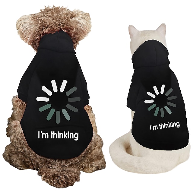 Dog Hoodie With Letter Print Text memes Dog Sweaters for Large Dogs Dog Sweater Solid Soft Brushed Fleece Dog Clothes Dog Hoodie Sweatshirt with Pocket