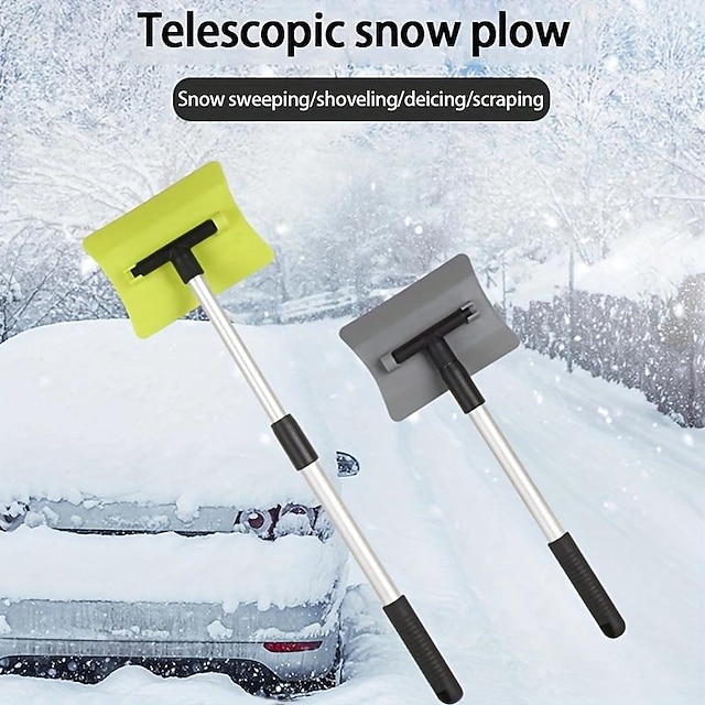Car Snow Shovel 180° Rotating Snow Brush Ice Scraper Telescopic Durable