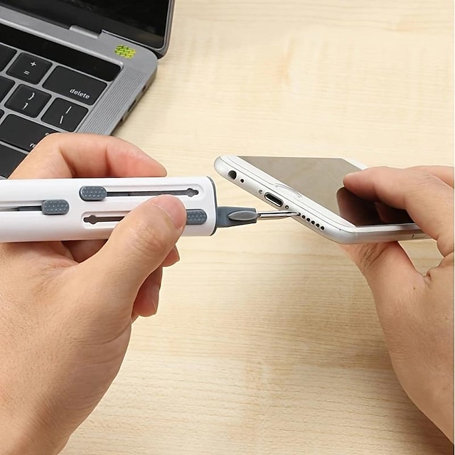  עט ניקוי רב תכליתי 4 ב-1 עבור ערכת ניקוי Airpod עם מנקה למקלדת מברשת רכה