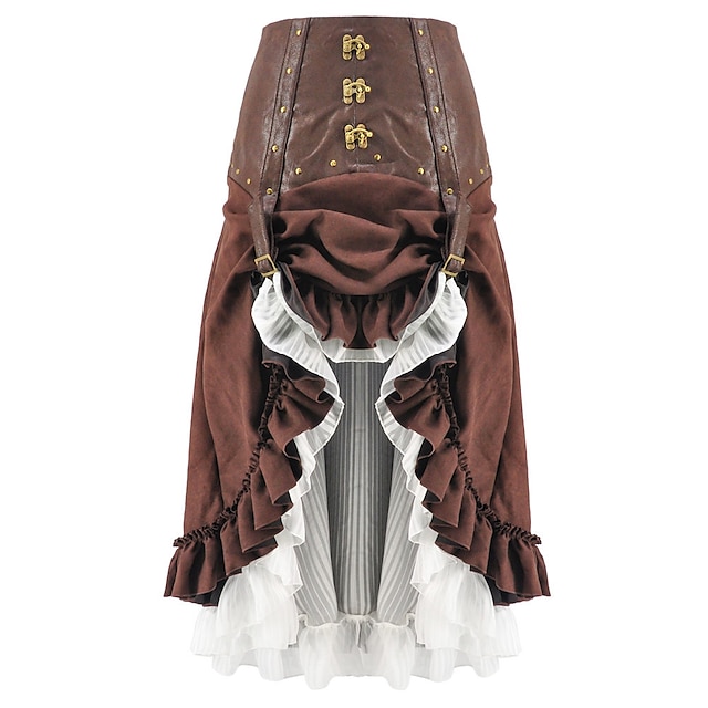  Retro Vintage Punk & Gothic Medieval Renaissance Steampunk Skirt Goth Girl Women's Flounced Masquerade Casual Daily Skirts