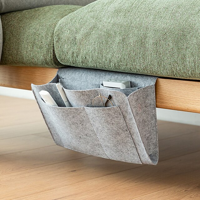 Felt Bedside Storage Bag Pouch Bed Desk Bag Sofa TV Remote Control ...