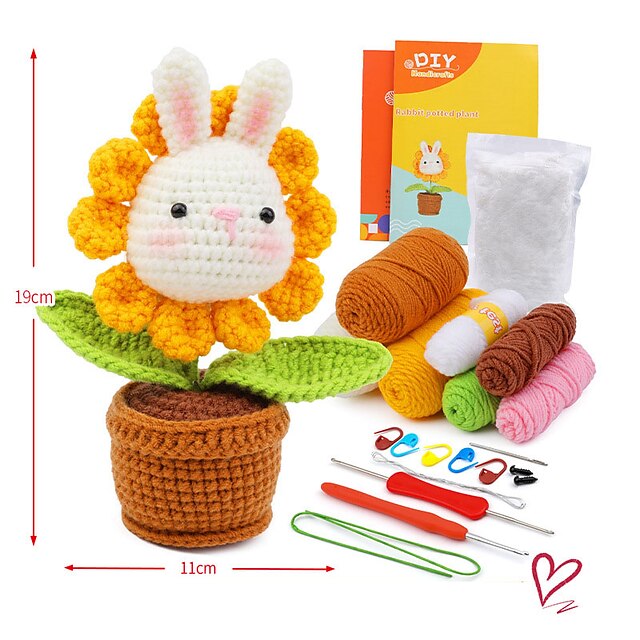  Crochet Kit for Beginners, Crocheting Animals Kits w Step-by-Step Video Tutorials, Knitting Starter Pack for Adults and Kids Wool Handmade Diy Hooked KnitComplete Set Of Material Packages