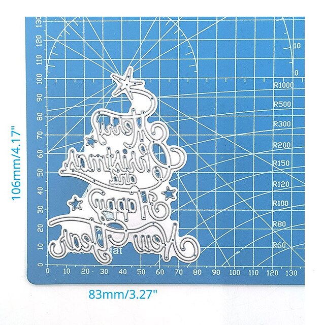 1pc Merry Christmas Happy New Year Stencil DIY Die Cut Scrapbooking Card Making Metal Cutting