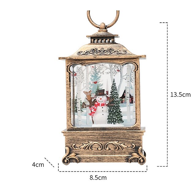 Christmas Musical Snow Globe Lantern with 6 Hour Timer, 11.2 Inch USB ...