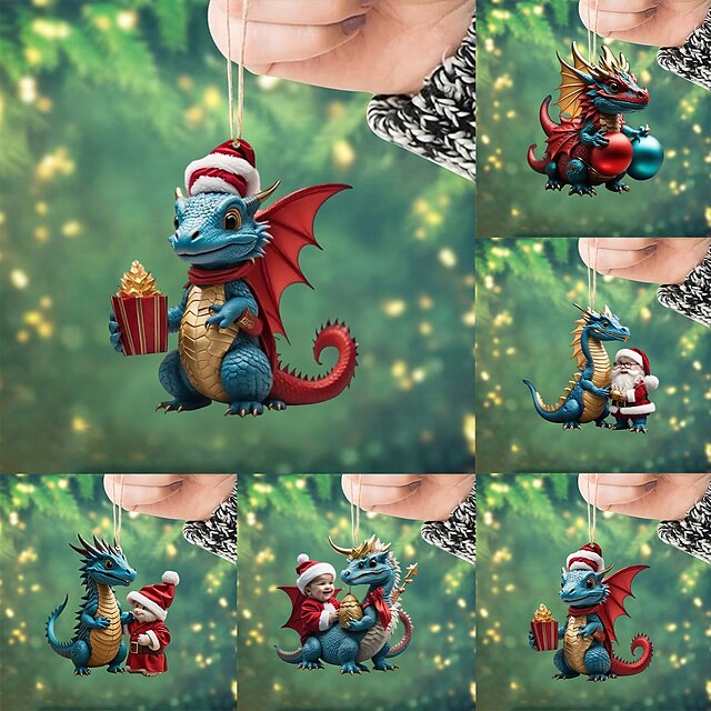 Christmas Tree Ornaments Hanging 2D Acrylic Decorations Christmas