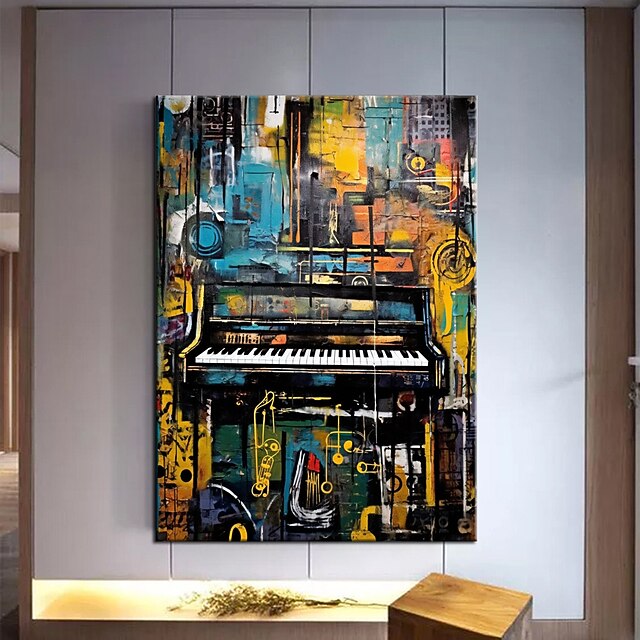 Handmade pop art painting Hand Painted Citysacpe Art Oil Painting Wall Art Citysacpe Art Painting Abstract Canvas Paintings music oil Painting Decor Rolled Canvas No Frame 10