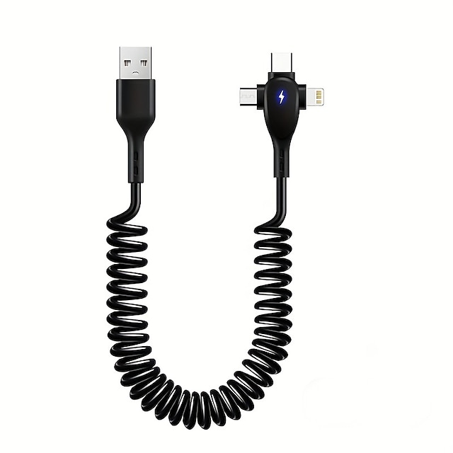  3-in-1 66W Super Fast Charging Cable For Apple Android Type C Cable Car Data Cable Fast Charge Cord For Huawei OPPO Xiaomi Vivo Plus Mobile Phone