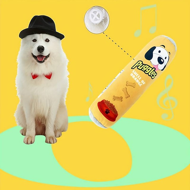  1ks odolná plyšová hračka pro psa s pískacím a brousícím designem - ideální pro interaktivní hru a žvýkání