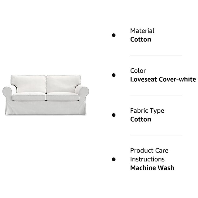 Ektorp Sofa Cover for Armchair, Loveseat, 3 Seat, Cotton Cover for The