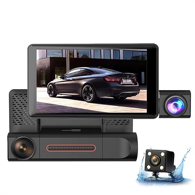  1080p Nuovo design / Full HD / con fotocamera posteriore Automobile DVR 170 Gradi Angolo ampio 4 pollice IPS Dash Cam con Visione notturna / Modalità parcheggio assistito / Registratore Registratore