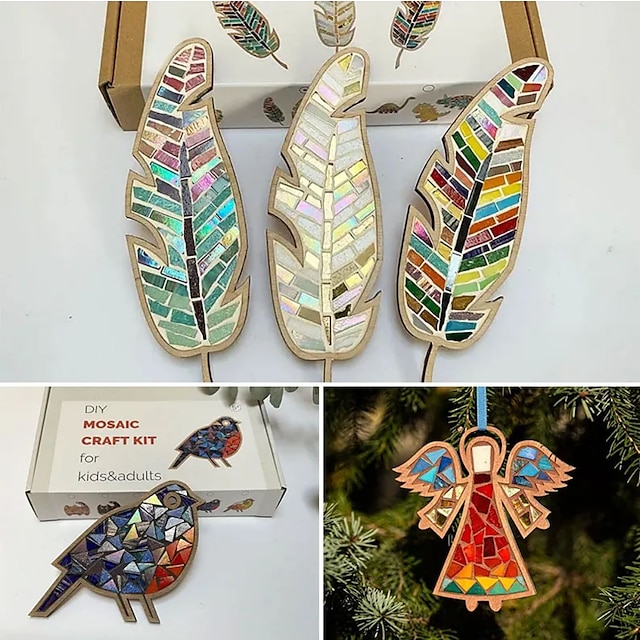  DIY-Mosaik-Bastelset für Erwachsene und Kinder, Weihnachtsgeschenkschmuck aus Harz, Weihnachtsgeschenkidee