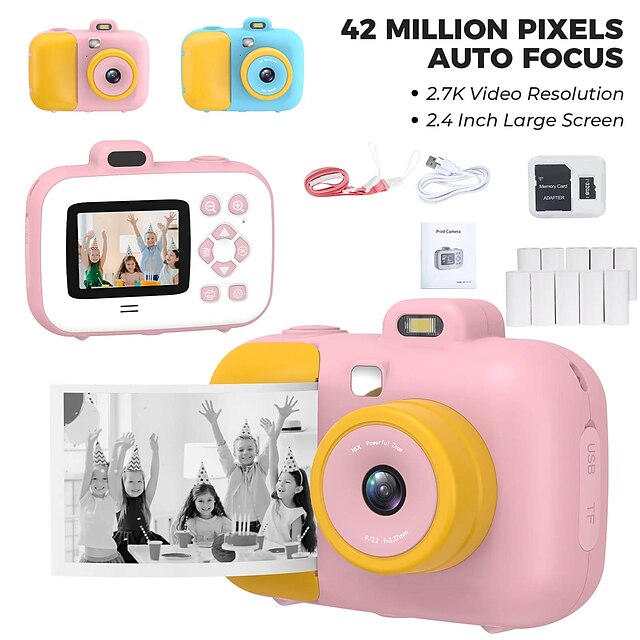  instant fotocamera kindercamera foto's voor kinderen met thermisch printen papier speelgoed voor meisjes cadeau