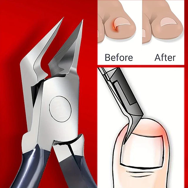 Nails Sharp Reducer Stainless Steel Toenail Clippers with Sharp Pointed Tip for Ingrown and ...