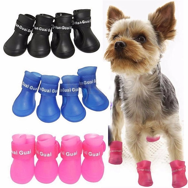  Candy Rubber Dog Shoes Pet Rain Shoes Waterproof Spring/Summer New Anti slip Pet Rain Shoes